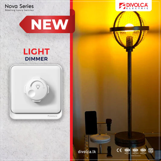 Divolca Nova Series 500W Light Dimmer White – Sleek & Smooth Control - DP1511