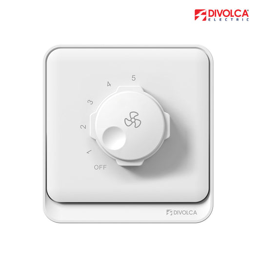 Divolca Nova Series 5 Step 500W Fan Dimmer Switch White - DP1510