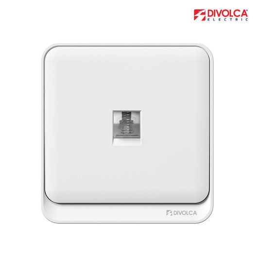 Divolca Nova Series 1 Way Telephone Socket – White | Modern Design - DP1513