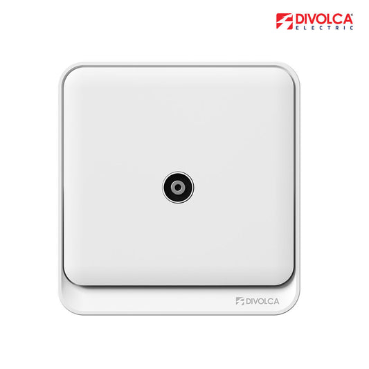 Divolca Nova Series White TV Socket – Sleek & Reliable Signal Outlet - DP1512