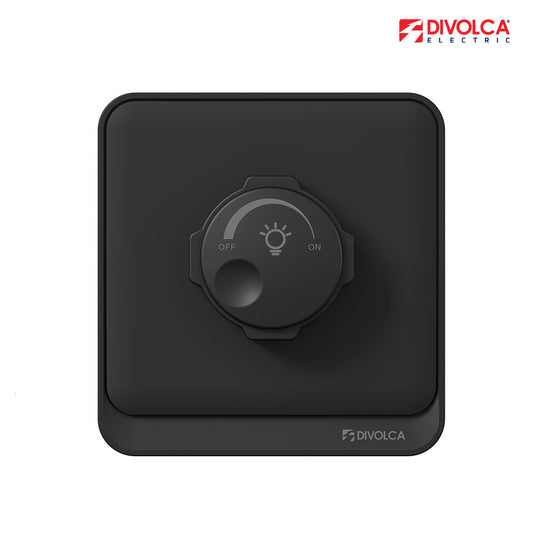Divolca Nova Series 500W Light Dimmer Black – Elegant LED Dimmer Switch - DP1526