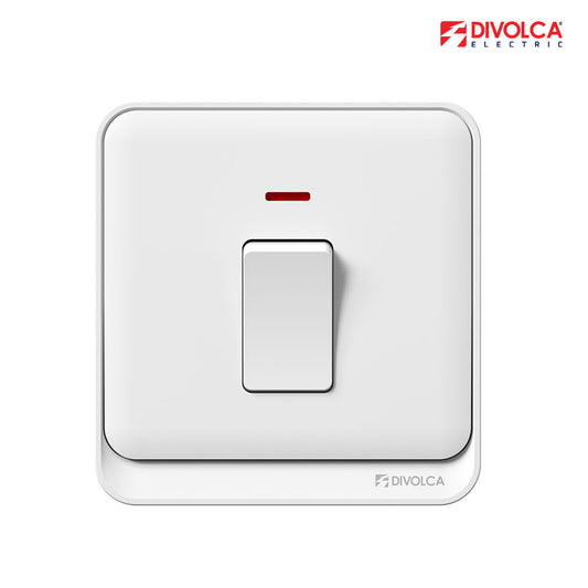 Divolca Nova Series 20A Double Pole Switch White – Sleek & Durable - DP1506