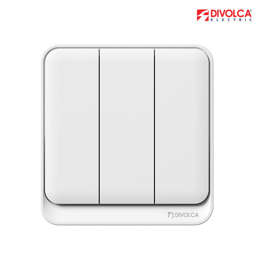 Divolca Nova Series 3 Gang White Switch – Sleek Modern Design - DP1503