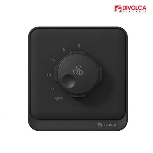 Divolca Nova 5-Step Fan Dimmer Black | 500W Fan Speed Controller - DP1525
