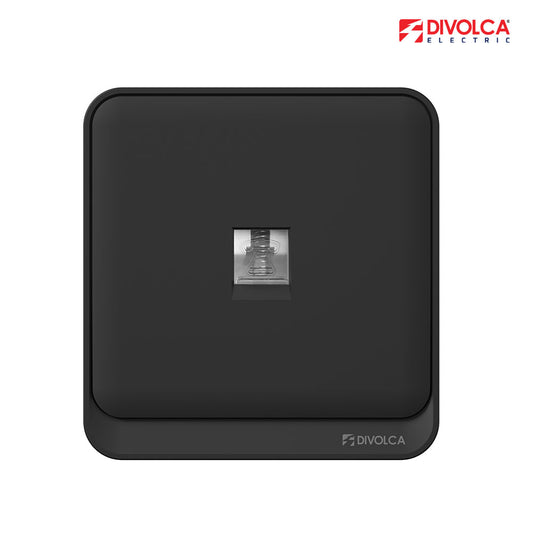 Divolca Nova Series 1-Way Telephone Socket – Black Finish - DP1528