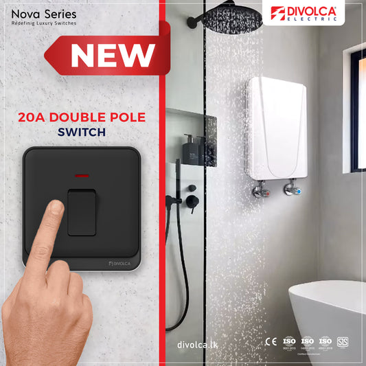 Divolca Nova Series 20A Double Pole Switch – Durable & Safe - DP1521