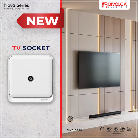 Divolca Nova Series White TV Socket – Sleek & Reliable Signal Outlet - DP1512