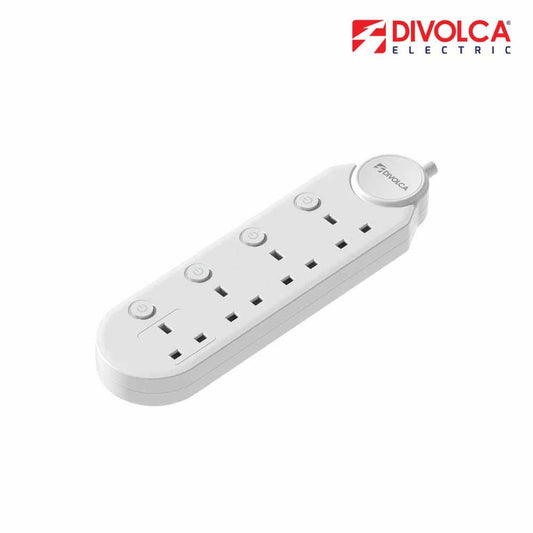 Divolca 13A 4-Way Extension Cord with Overload Button 3 Meters - DP1018
