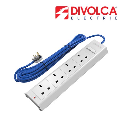 Divolca 13A 4-way Extension Cord (Multi) 3 Meters - DP1010M