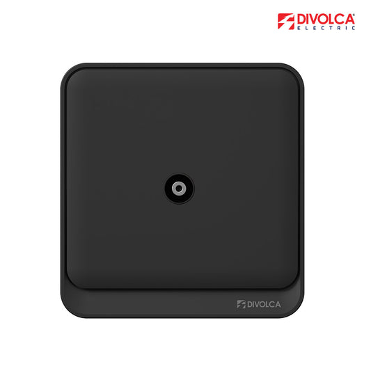 Divolca Nova Series 1 Way TV Socket Black – Elegant Design & Quality - DP1527