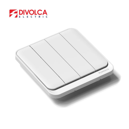 Divolca Nova Series 4 Gang 2 Way Switch White – Sleek Modern Design - DP1532